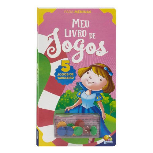 Meu Livro de Jogos Para Meninas com 5 Jogos de Tabuleiro