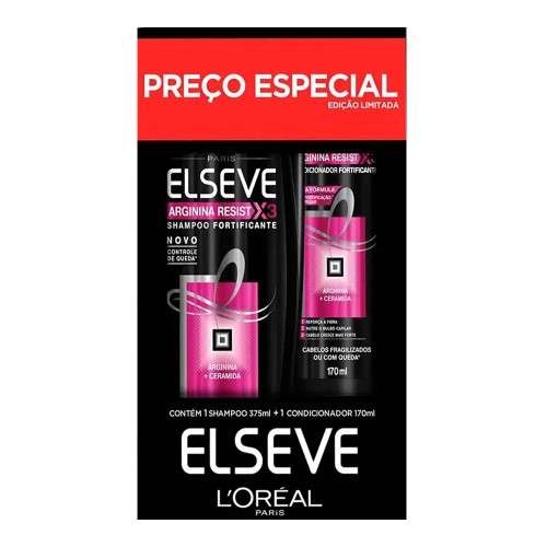 Shampoo + Condicionador Elseve Arginina Resist X3 375ml+170ml Preço Especial Edição Limitada