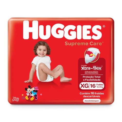 Fralda Huggies Supreme Care XG - 16 fraldas