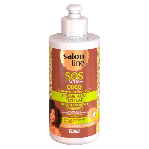 Creme Para Pentear Salon Line S.O.S. Cachos Coco Tratamento Profundo com 300ml