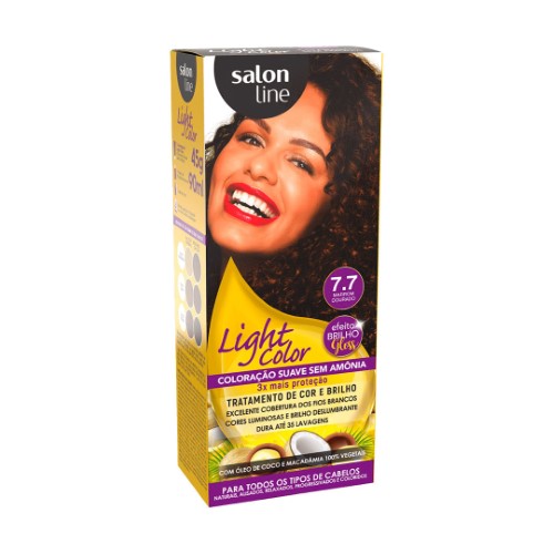 Coloração Suave Salon Line Light Color 7.7 Marrom Dourado com 1 unidade