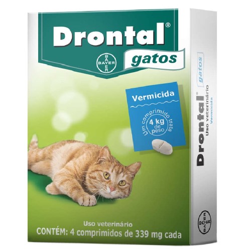 Drontal 339mg para Gatos Vermicida com 4 Comprimidos