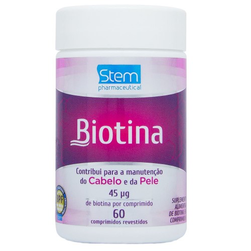 Suplemento Alimentar Biotina para Cabelo e Pele com 60 comprimidos