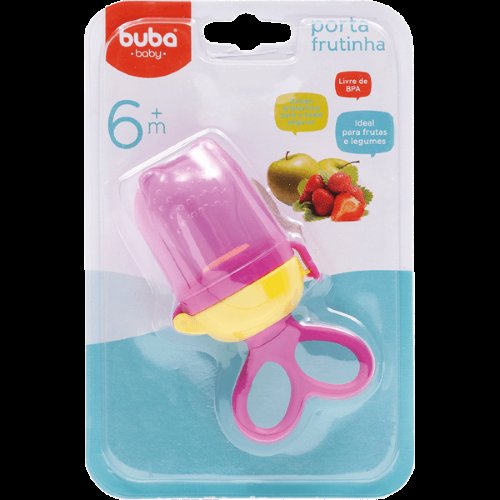 Alimentador Porta-frutinha para bebê em Silicone Rosa (6m+) - Buba