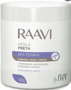 Argila Raavi Corporal e Facial Preta 400g