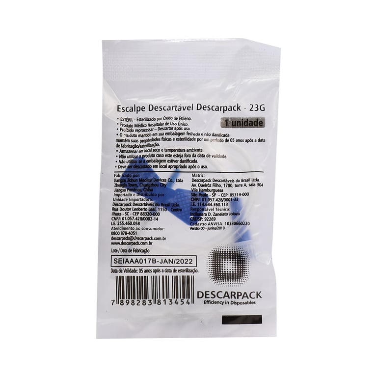 Scalp Intravenoso 23G Descarpack 1 Unidade