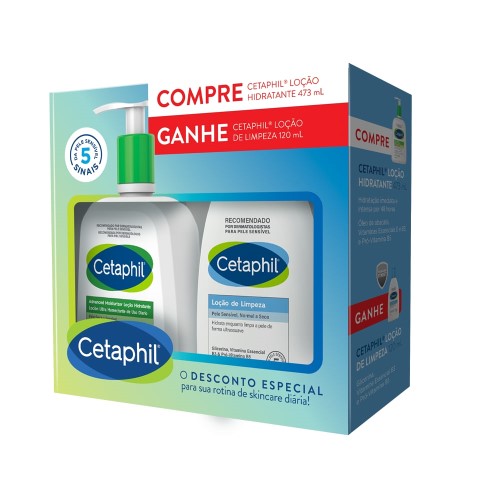 Cetaphil Creme Hidratante 473g + Loção de Limpeza 120ml