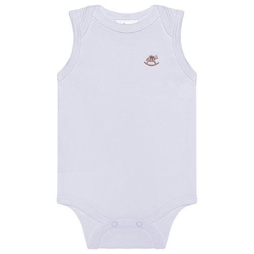 Body regata para bebê em suedine Branco - Up Baby