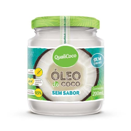 Óleo de Coco QualiCoco Sem Sabor 200Ml