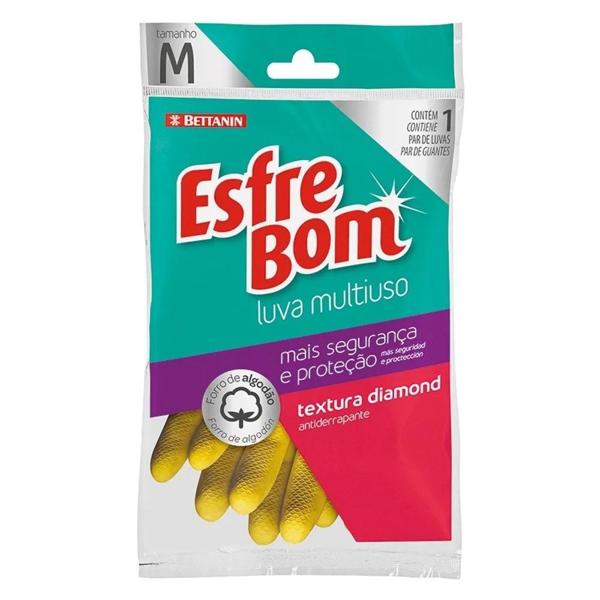 Esfrebom Luva Multiuso Látex Tamanho M com 1 Par