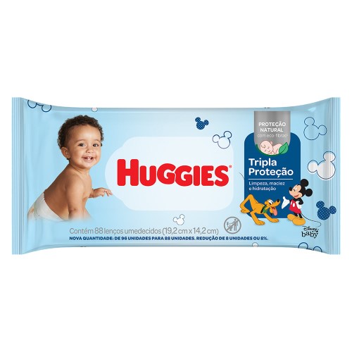 Toalha Umedecida Huggies Tripla Proteção - 88 Unidades