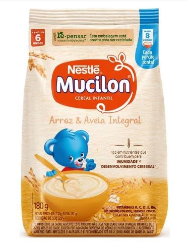 Cereal Infantil Mucilon Arroz e Aveia 400g