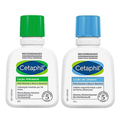 Cetaphil Travel Size Kit – Loção de Limpeza + Loção Hidratante