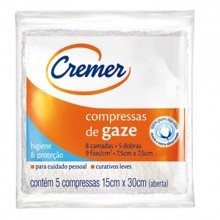 Compressa De Gaze Cremer 7,5X7,5 Com 5 Unidades