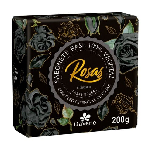 Sabonete Em Barra Davene Vegetal Rosas Negras 200g