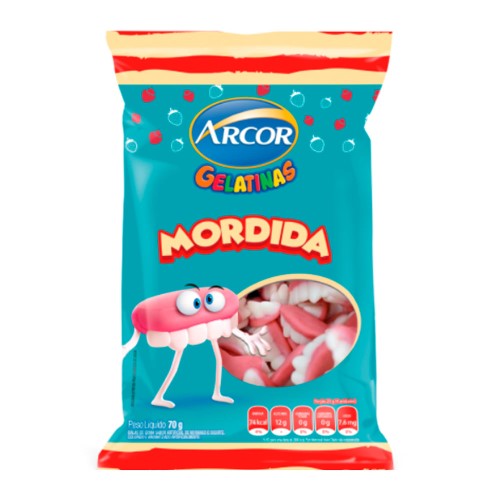 Bala Arcor Gelatina Mordida 70g