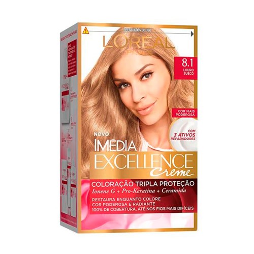 Tintura Loreal Imédia Excellence 8.1 - Louro Sueco