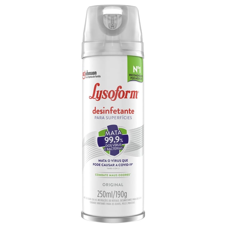 Desinfetante Lysoform Para Superfícies Aerossol 250ml