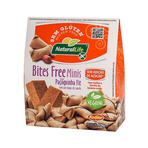 Minis Waffers Bites Free Kodilar Paçoquinha Fit sem Glúten Vegano 70g