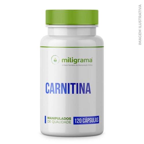 Carnitina 500mg 120 Cápsulas Transforma Gordura em Energia