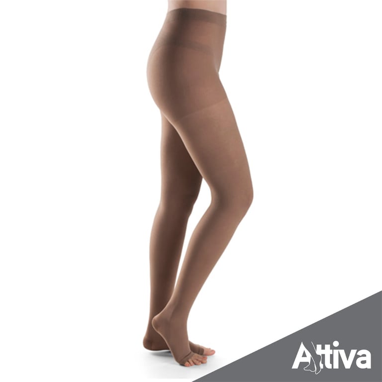 Meia Calça Attiva Média Compressão 18-21 Mmhg Coxa Natural Escuro Tam M