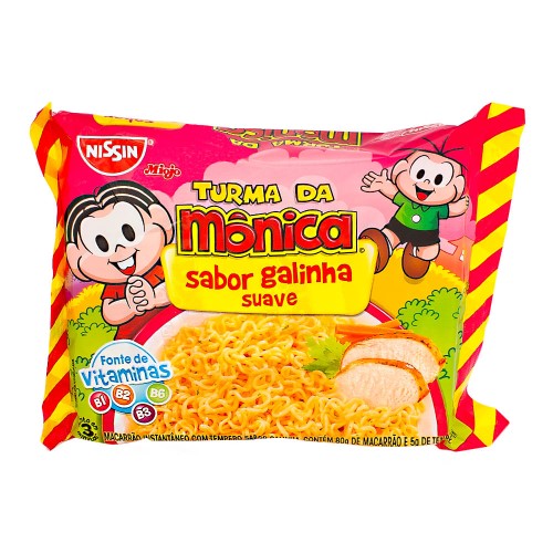 Macarrão Instantâneo Nissin Turma da Mônica Sabor Galinha Suave com 85g