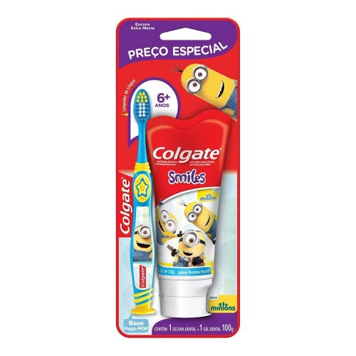 Escova Dental Colgate Smiles 1 unidade + Creme Dental Minions 100ml 1 unidade