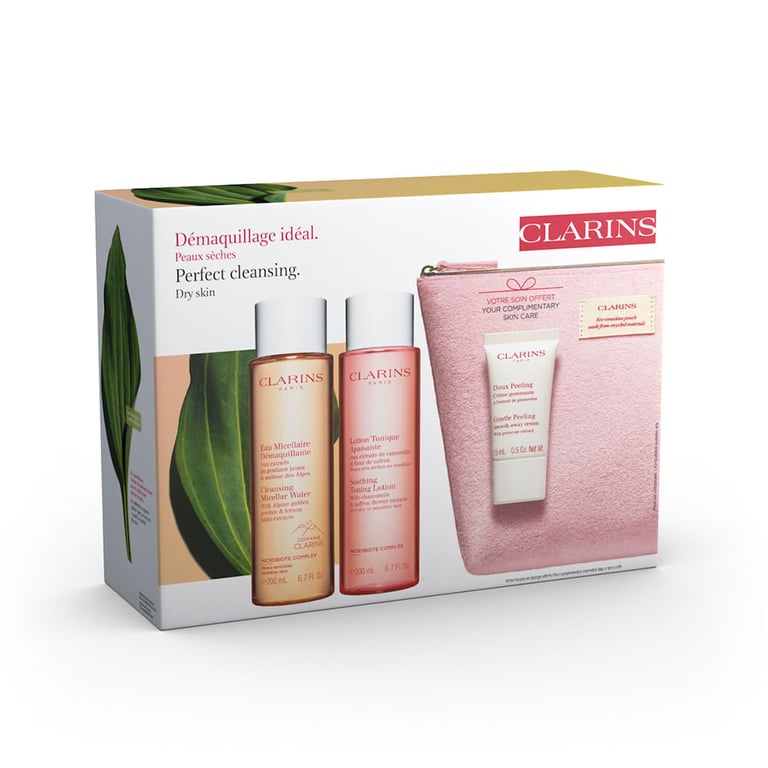 Clarins Kit Água Micelar + Tônico Soothing + Espuma de Limpeza + Necessaire