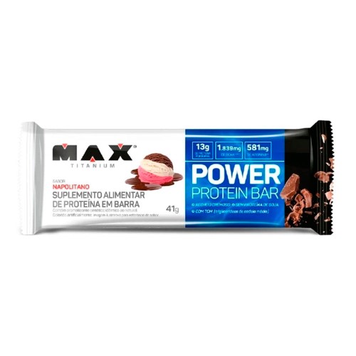 Barra de Proteína Max Titanium Power Protein Bar Sabor Napolitano 41g