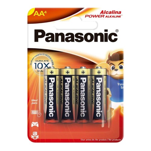 Pilha Panasonic Alcalina AA Power Alkaline 4 Unidades