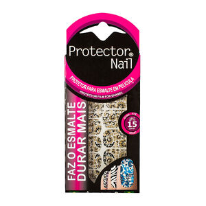 Protetor para Esmaltes Protector Nail Primavera Preto/Ouro com 12 Películas