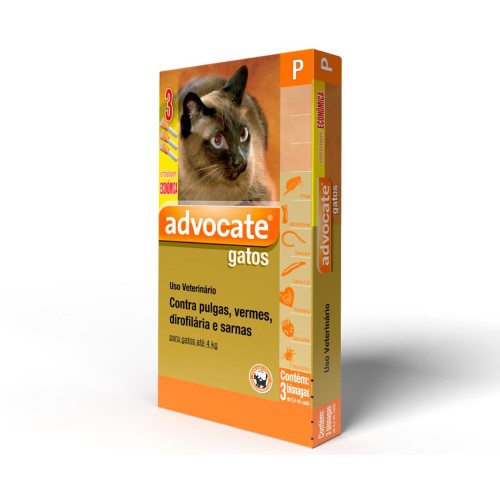 Advocate Gatos Endectocida para Gatos Até 4kg com 1 Bisnaga de 0,4ml