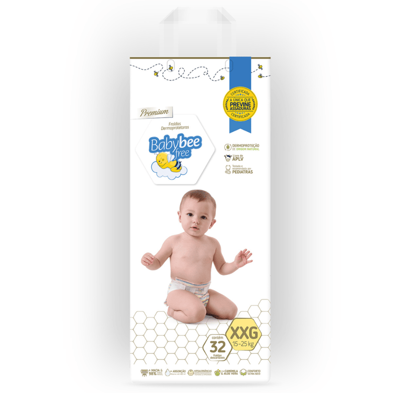 Fralda Baby Bee Free Com 32 Tamanho Xxg Dermoprotetora