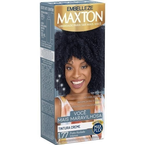 Tintura Creme Maxton 1.77 - Preto Azulado Intenso