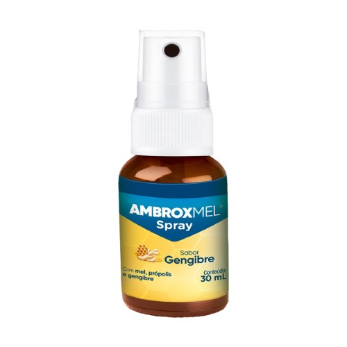 Spray para Garganta Extrato de Mel, Própolis e Gengibre Ambroxmel Sabor Gengibre 30ml