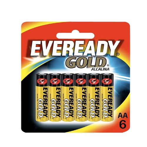 Pilha Eveready Gold Aa Alcalina 1,5v 6 Unidades