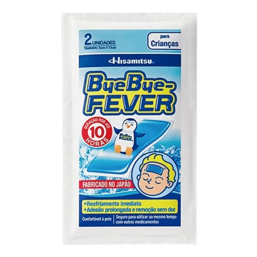 Adesivo Para Alívio Da Febre Hisamitsu Bye Bye Fever Crianças 2 Unidades De 5cm x 11cm