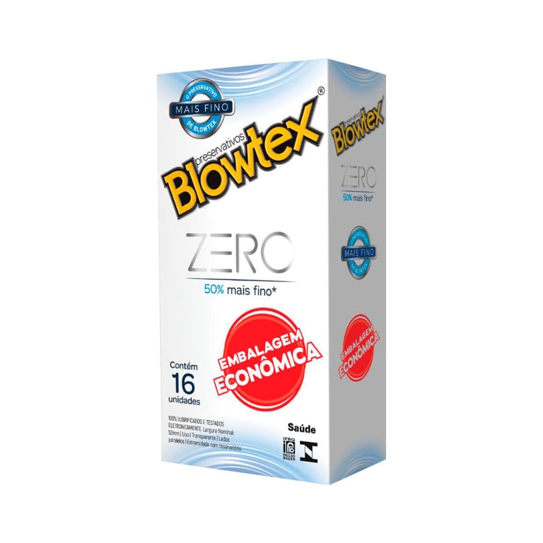 Preservativo Blowtex Zero Mais Fino 16 Unidades