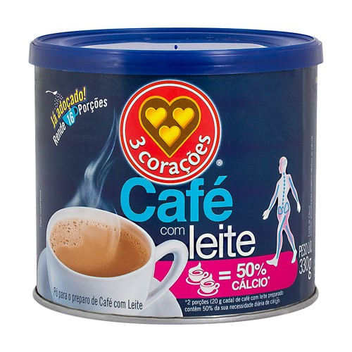 Café com Leite 3 Corações com 330g