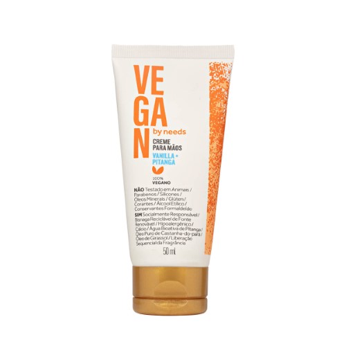 Creme Hidratante para Mãos Vegan by Needs Vanilla e Pitanga com 50ml