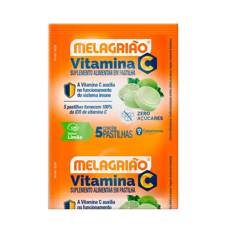 Pastilha Melagrião Vitamina C Limão 5 Unidades