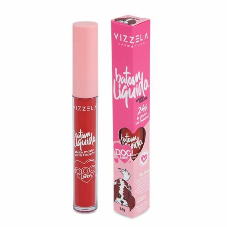 Vizzela Cosméticos Dog Lovers Cor 08 Cavalier - Batom Líquido 3,5g