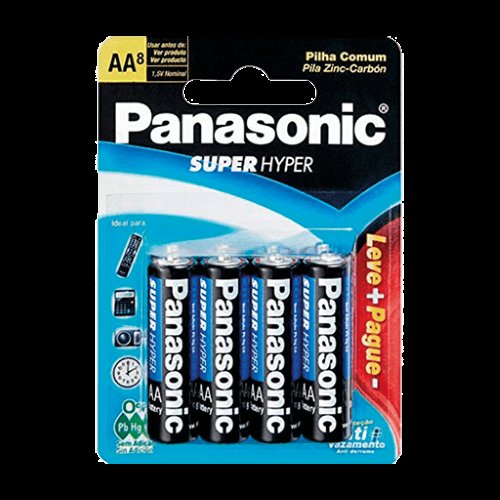 Pilha Panasonic AA Super Hyper 8 Unidades Leve Mais Por Menos