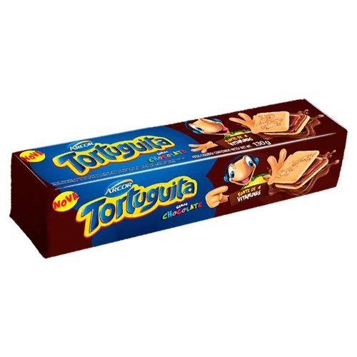 Biscoito Arcor Tortuguita Recheio Chocolate 130g