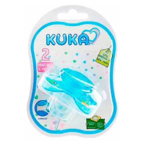 Chupeta Kuka Maiores de 6 meses Decorada Azul com 1 unidade