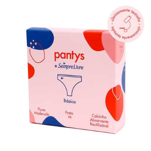 Calcinha Absorvente Menstrual Pantys e Sempre Livre Tamanho XXGG Cor Preta