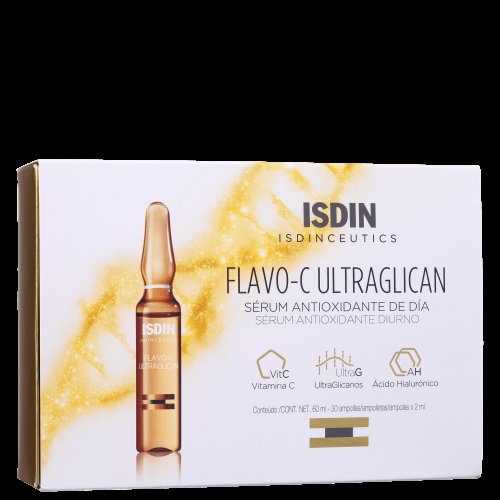 Sérum Facial Isdin Flavo-c Ultraglican Dia 30 Ampolas