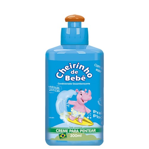 Creme De Pentear Cheirinho De Bebê Praia E Piscina 300ml