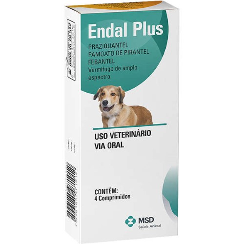 Endal Plus Vermífugo para Cães com 4 Comprimidos