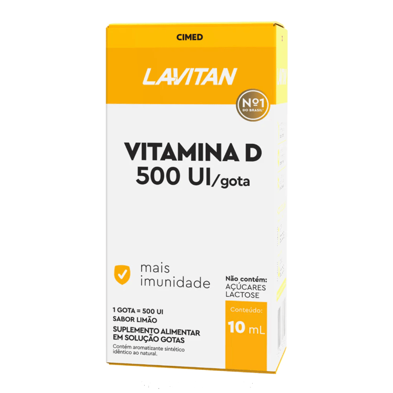 Suplemento Alimentar Lavitan Vitamina D 500UI Solução Gotas 10ml